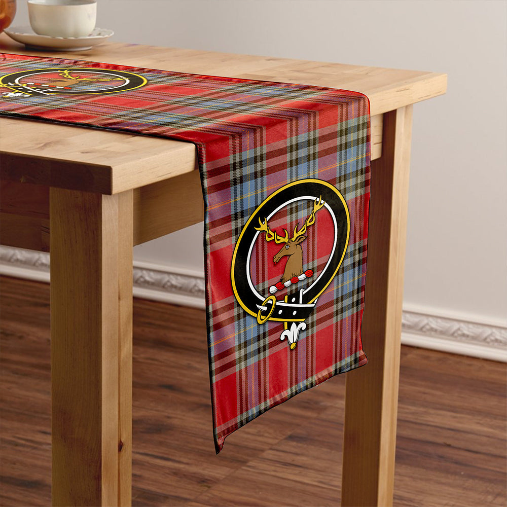 MacLeay Weathered Tartan Crest Table Runner