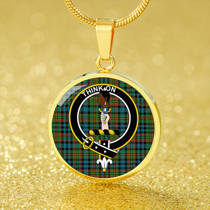 MacLellan Ancient Tartan Crest Circle Necklace