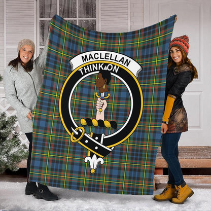 MacLellan Ancient Tartan Crest Premium Blanket