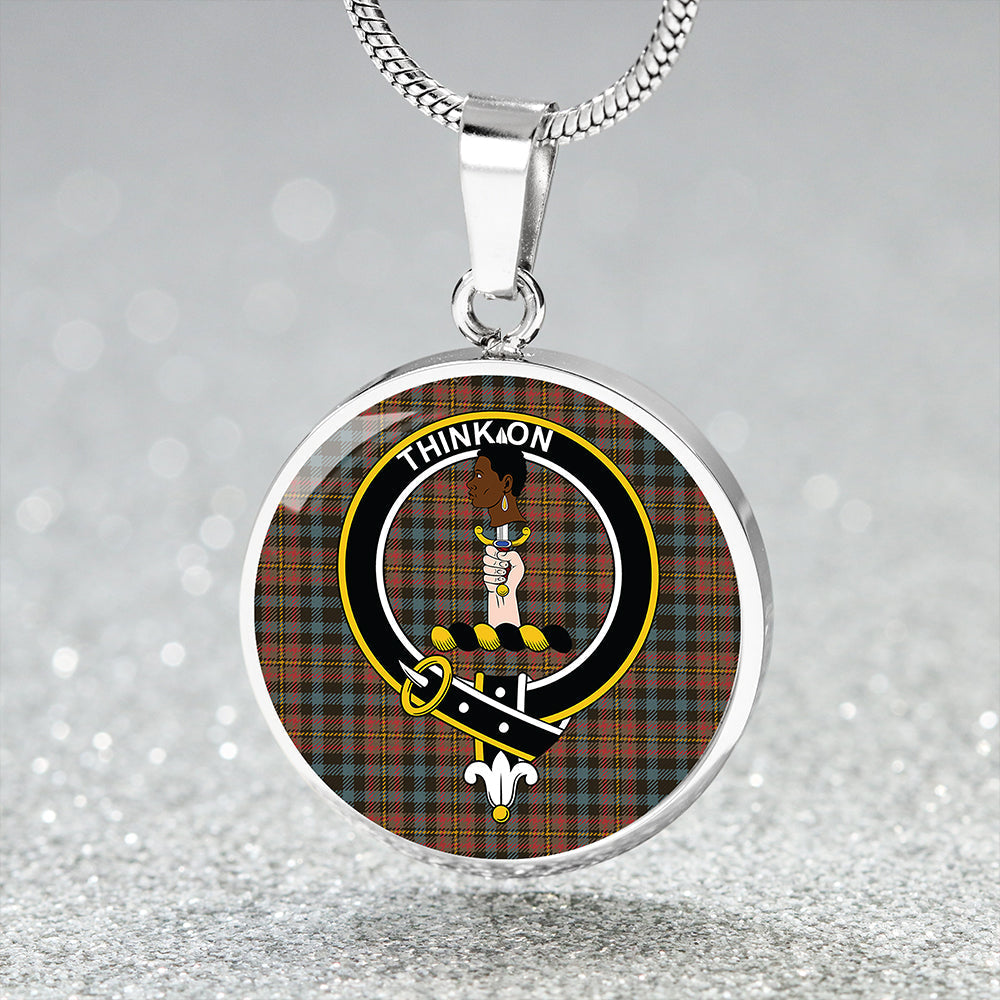 MacLellan Weathered Tartan Crest Circle Necklace