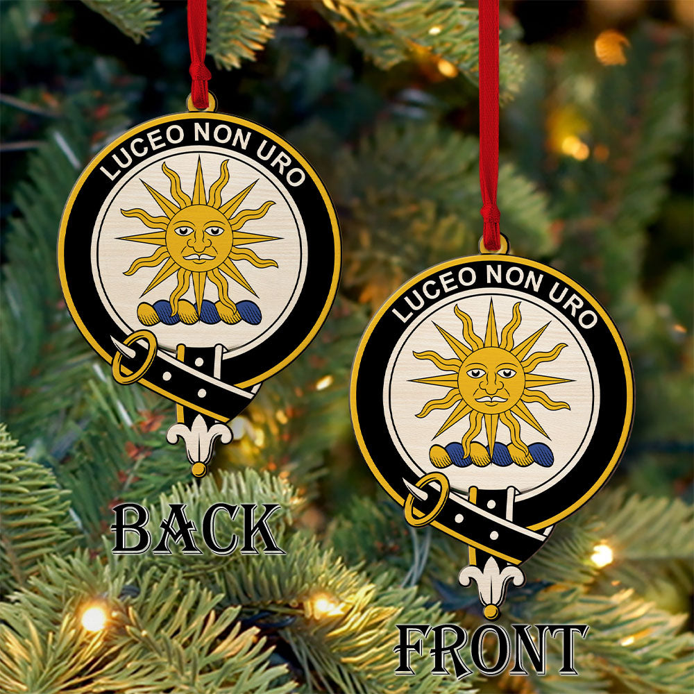 MacLeod Tartan Crest Wood Acrylic Ornament
