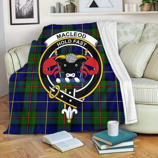 MacLeod of Harris Modern Tartan Crest Premium Blanket