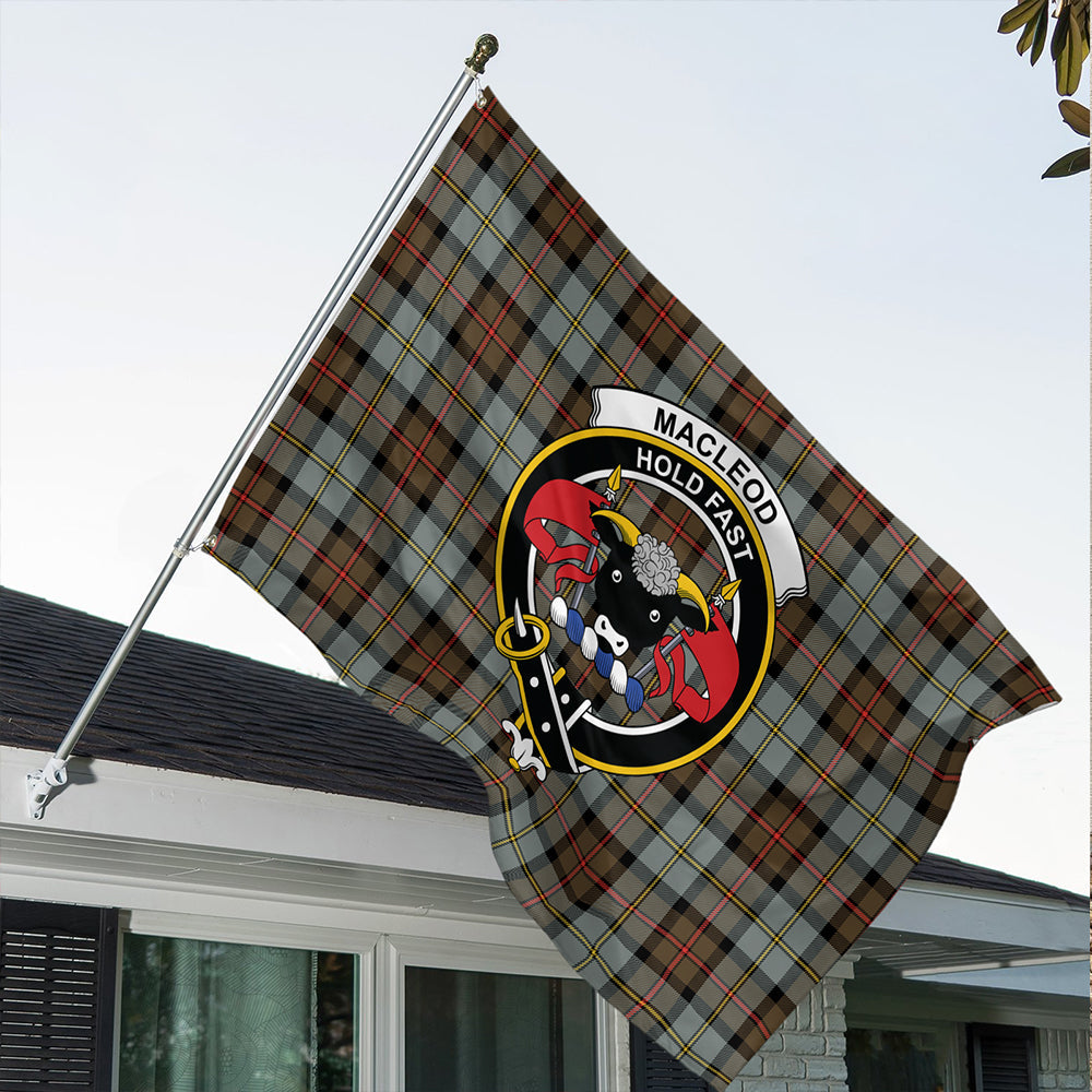 MacLeod of Harris Weathered Tartan Classic Crest House Flag