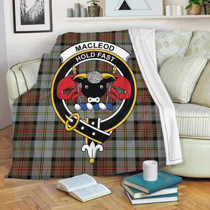 MacLeod of Harris Weathered Tartan Crest Premium Blanket