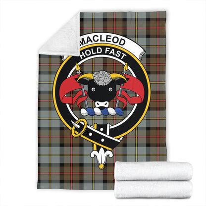 MacLeod of Harris Weathered Tartan Crest Premium Blanket