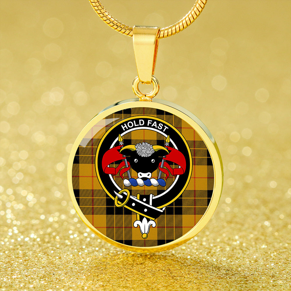 MacLeod of Lewis Ancient Tartan Crest Circle Necklace