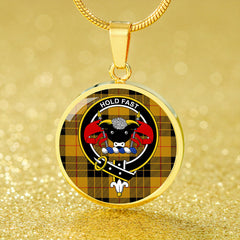 MacLeod of Lewis Ancient Tartan Crest Circle Necklace