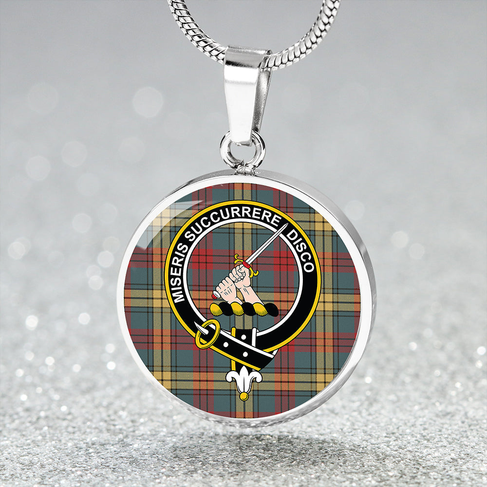 MacMillan 1946 Weathered Tartan Crest Circle Necklace