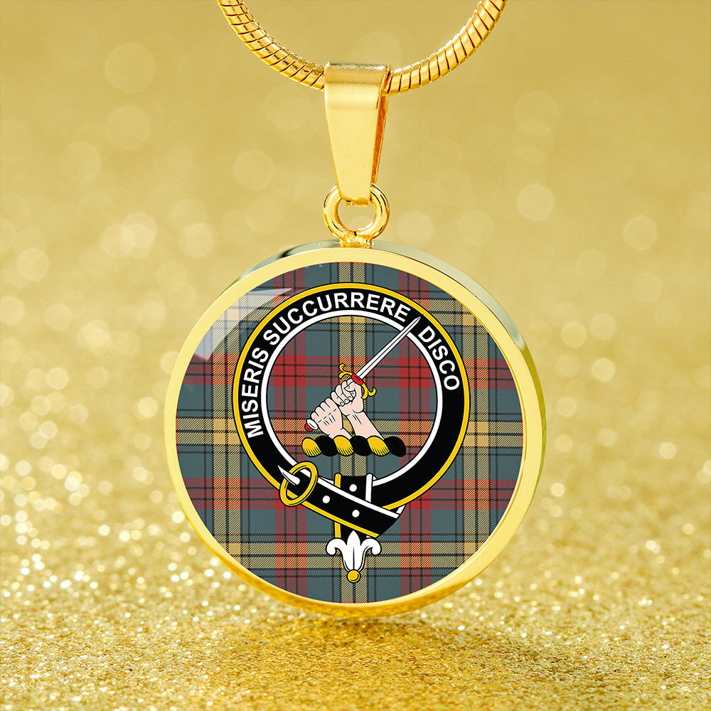 MacMillan 1946 Weathered Tartan Crest Circle Necklace