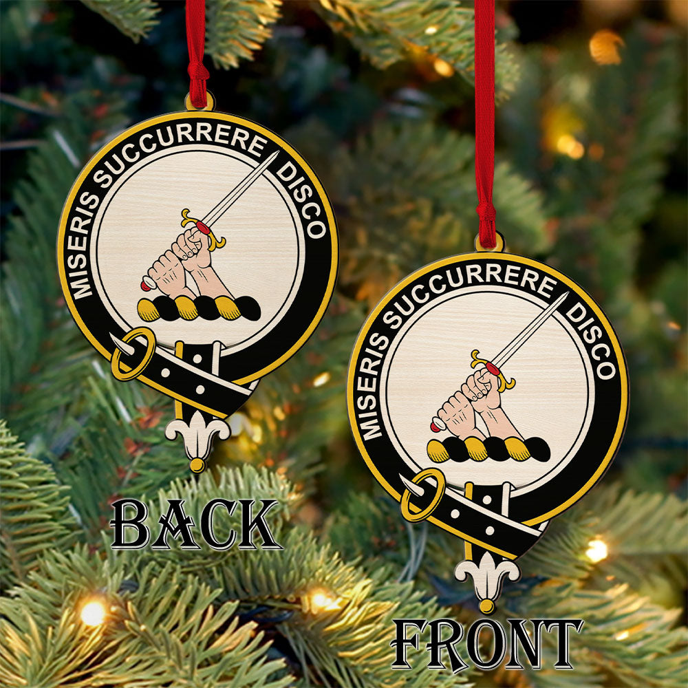 MacMillan Tartan Crest Wood Acrylic Ornament