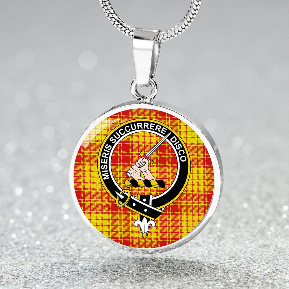 MacMillan Dress Modern Tartan Crest Circle Necklace