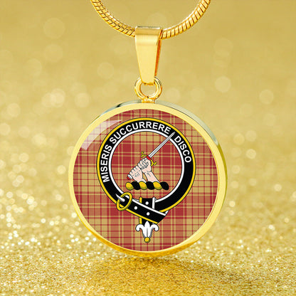 MacMillan Dress Weathered Tartan Crest Circle Necklace