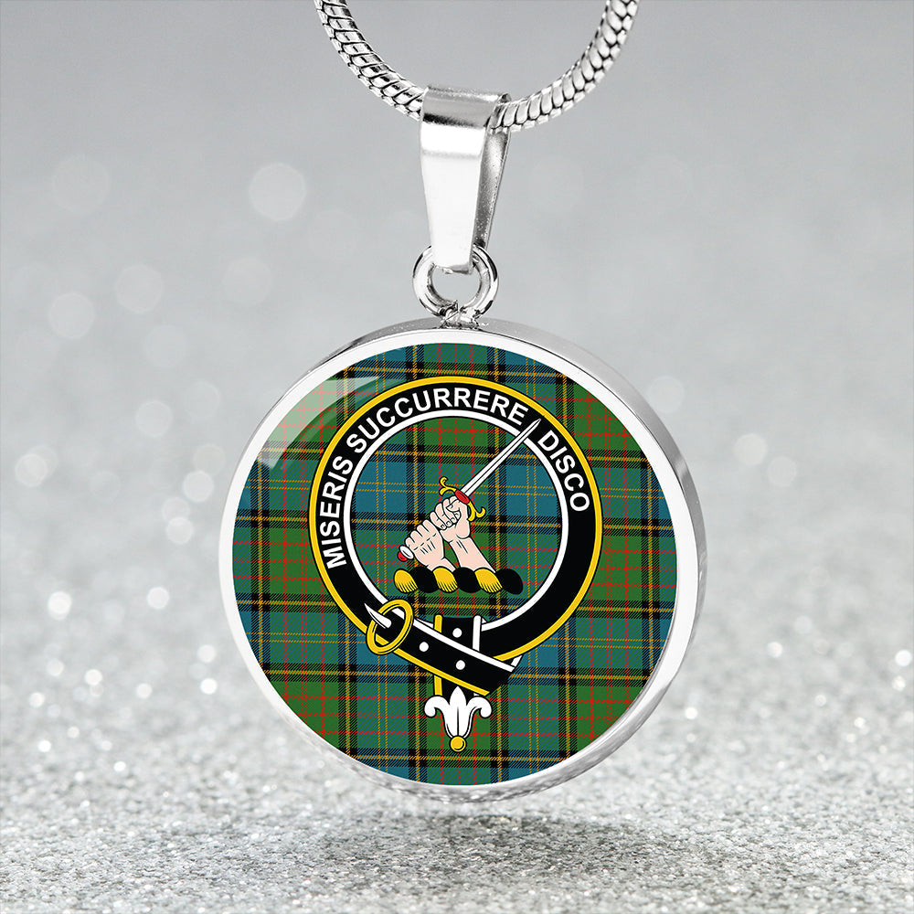 MacMillan Hunting Ancient Tartan Crest Circle Necklace