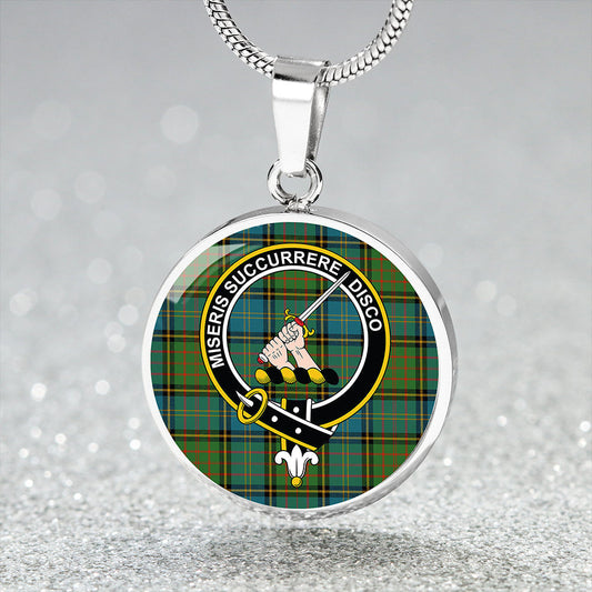 MacMillan Hunting Ancient Tartan Crest Circle Necklace