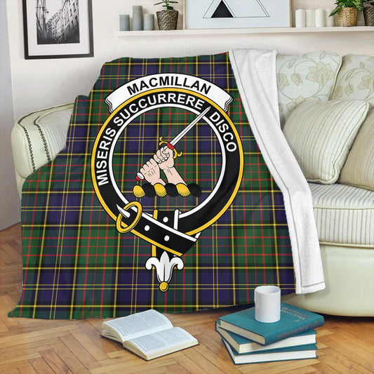 MacMillan Hunting Modern Tartan Crest Premium Blanket