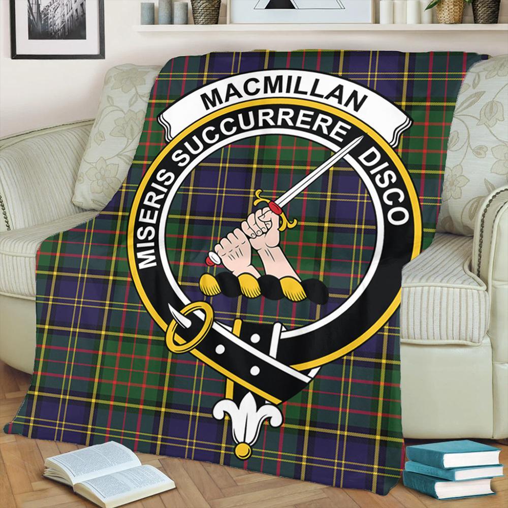 MacMillan Hunting Modern Tartan Crest Premium Blanket