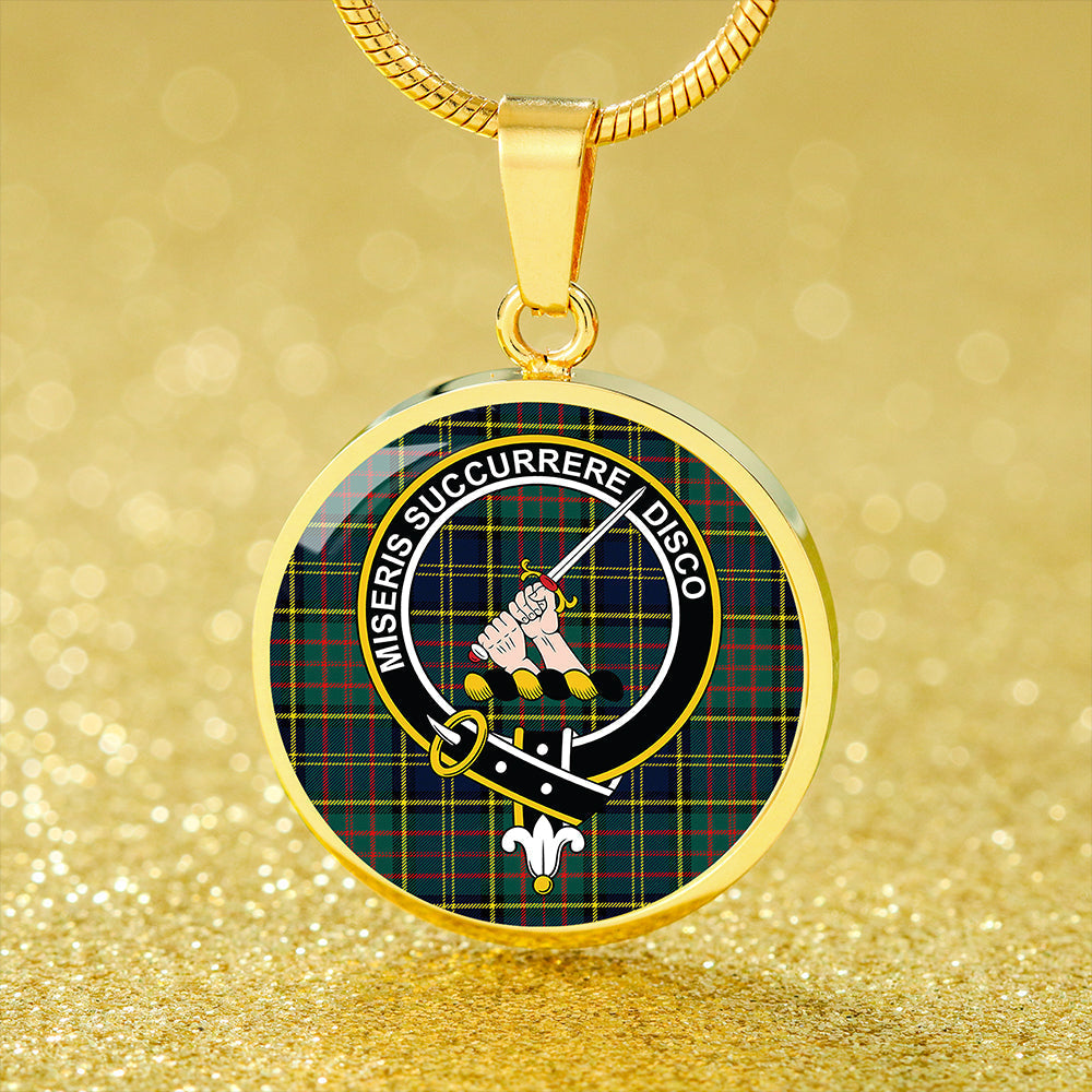 MacMillan Hunting Modern Tartan Crest Circle Necklace