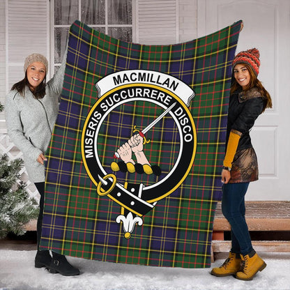 MacMillan Hunting Modern Tartan Crest Premium Blanket