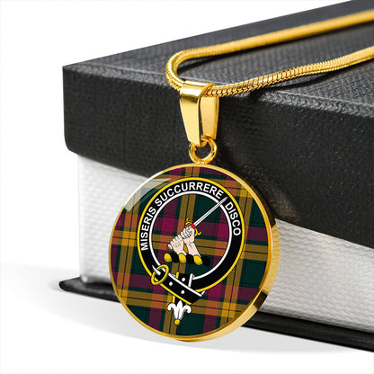 MacMillan Modern Tartan Crest Circle Necklace