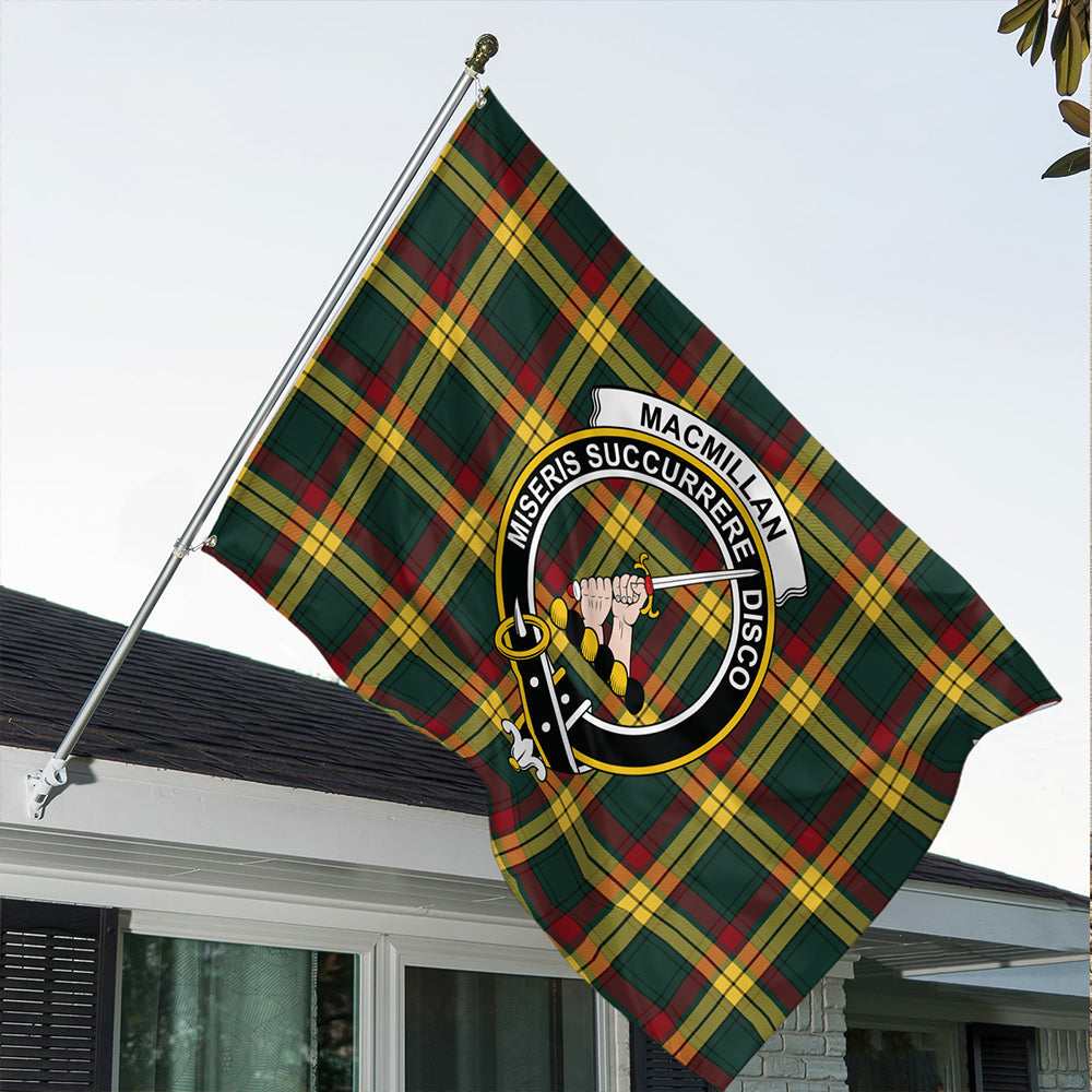 MacMillan Old Modern Tartan Classic Crest House Flag