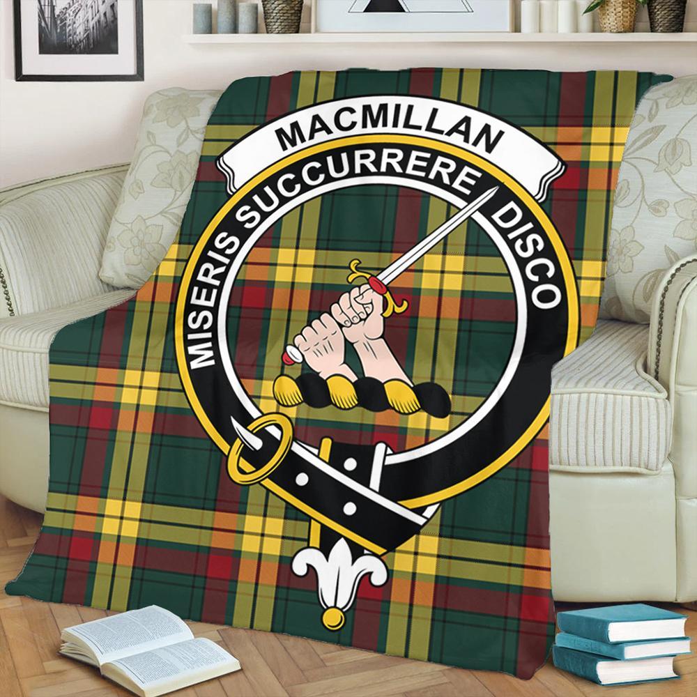 MacMillan Old Modern Tartan Crest Premium Blanket