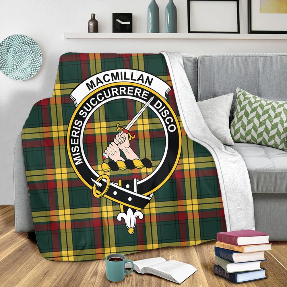 MacMillan Old Modern Tartan Crest Premium Blanket