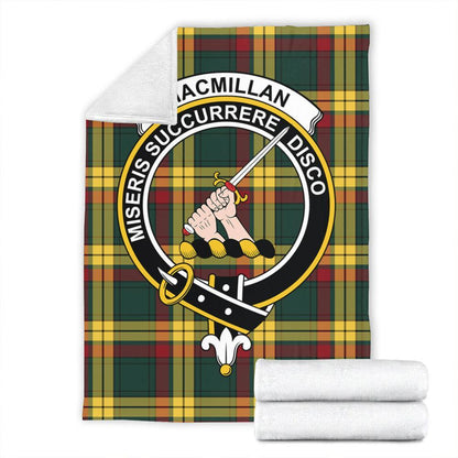 MacMillan Old Modern Tartan Crest Premium Blanket