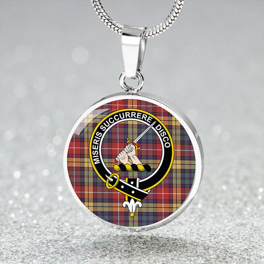 MacMillan #2 Weathered Tartan Crest Circle Necklace