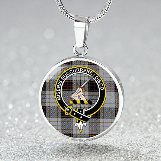 MacMillan #3 Modern Tartan Crest Circle Necklace