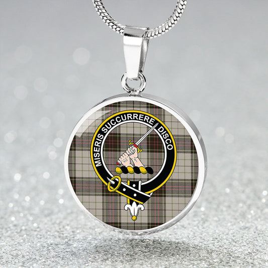 MacMillan #3 Weathered Tartan Crest Circle Necklace