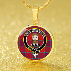 MacNab Smith Modern Tartan Crest Circle Necklace