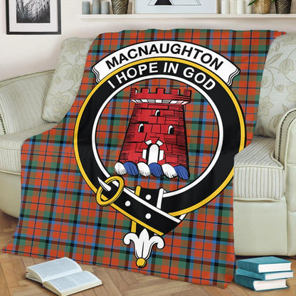 MacNaughton Ancient Tartan Crest Premium Blanket