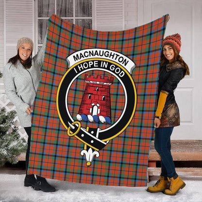 MacNaughton Ancient Tartan Crest Premium Blanket