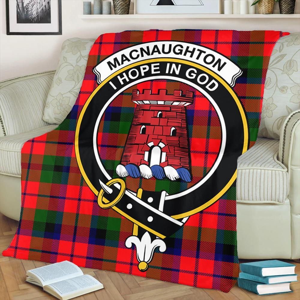 MacNaughton Modern Tartan Crest Premium Blanket