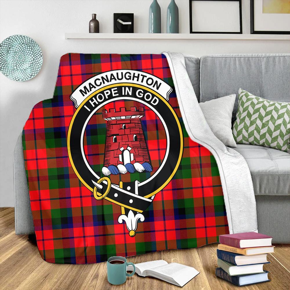 MacNaughton Modern Tartan Crest Premium Blanket