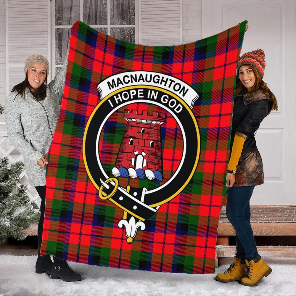 MacNaughton Modern Tartan Crest Premium Blanket