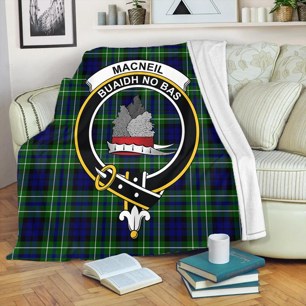 MacNeil of Colonsay Modern Tartan Crest Premium Blanket