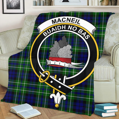 MacNeil of Colonsay Modern Tartan Crest Premium Blanket