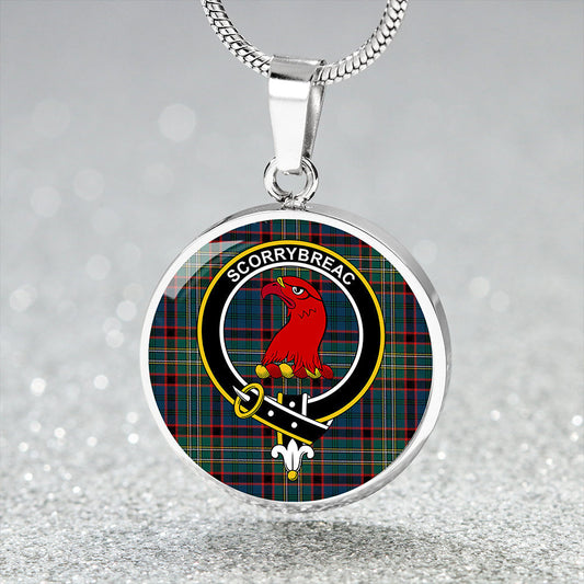 MacNicol Hunting Modern Tartan Crest Circle Necklace