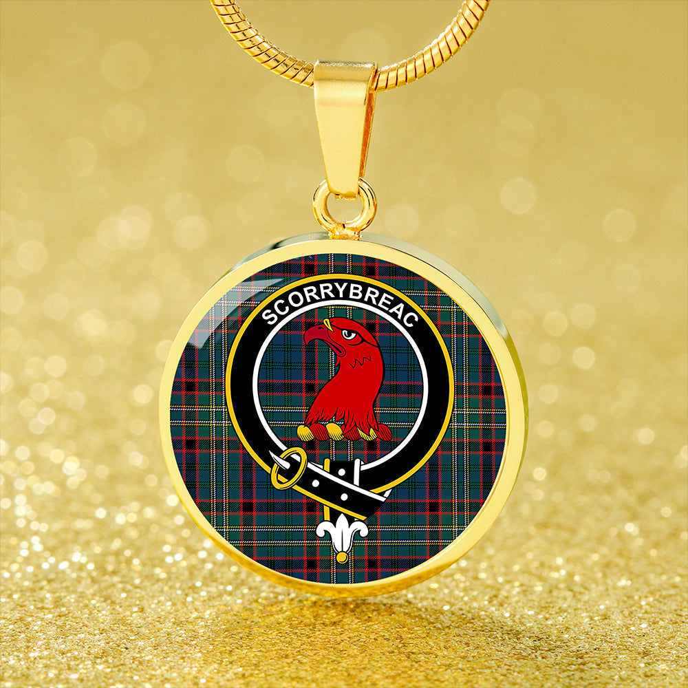 MacNicol Hunting Modern Tartan Crest Circle Necklace