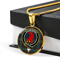 MacNicol Hunting Modern Tartan Crest Circle Necklace