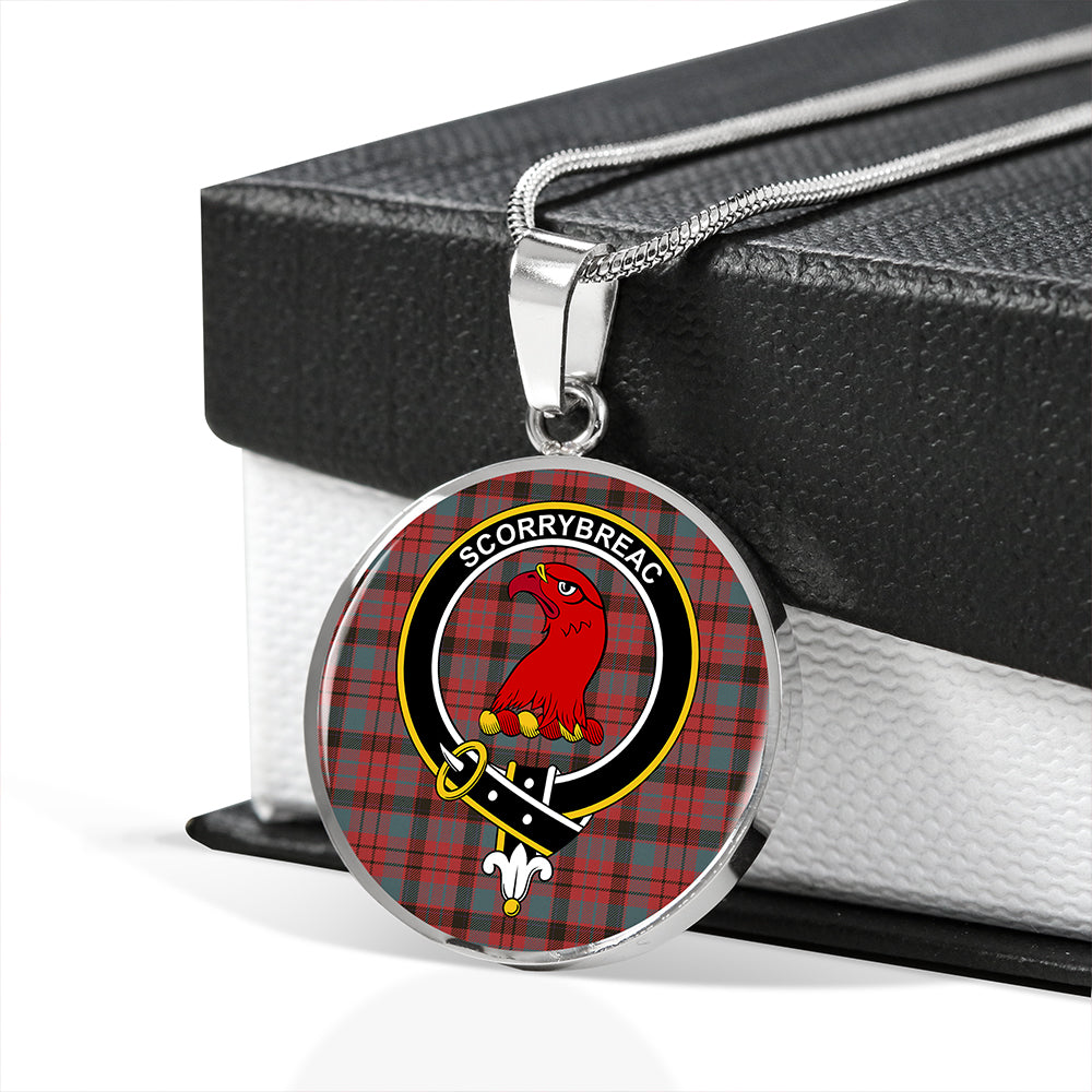 MacNicol Weathered Tartan Crest Circle Necklace