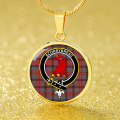 MacNicol Weathered Tartan Crest Circle Necklace