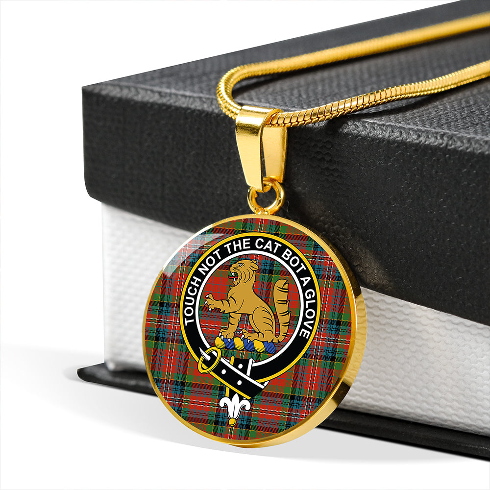 MacPherson Ancient Tartan Crest Circle Necklace