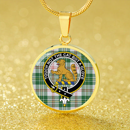 MacPherson Dress Green Tartan Crest Circle Necklace