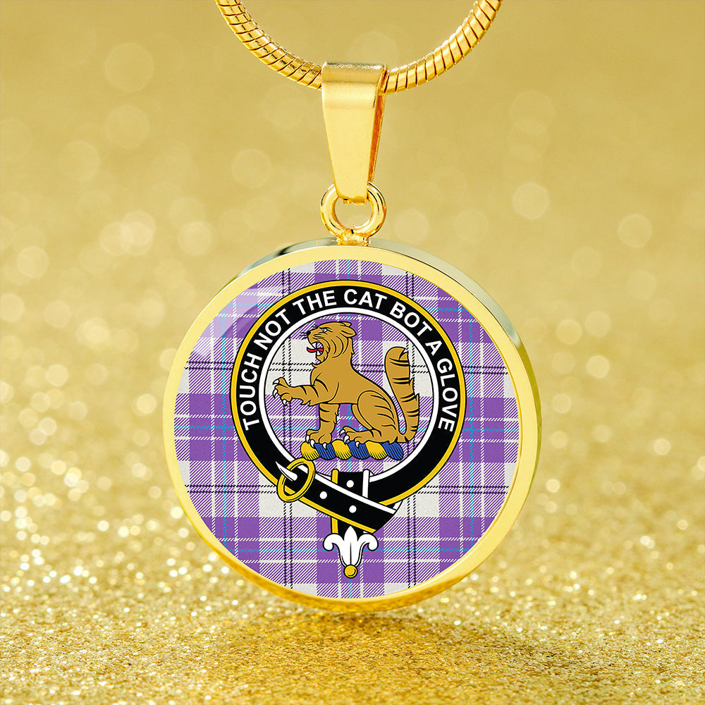 MacPherson Dress Purple Modern Tartan Crest Circle Necklace