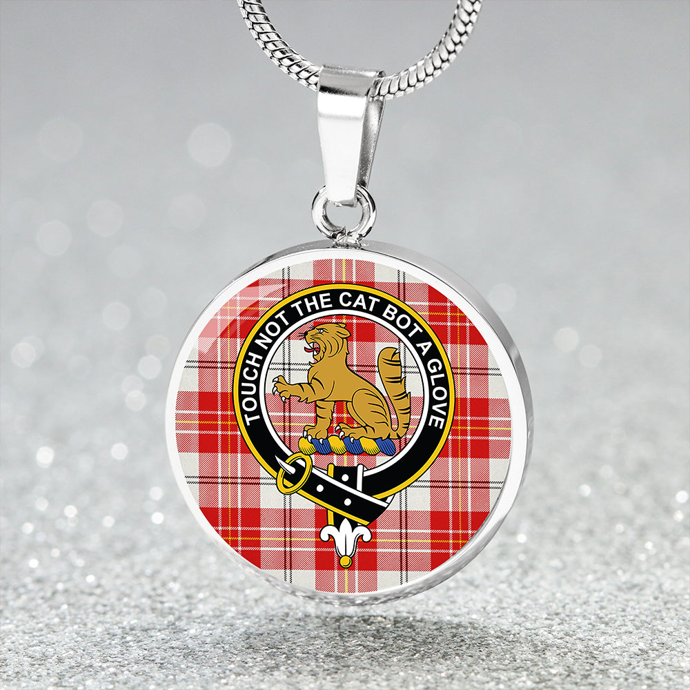 MacPherson Dress Red Modern Tartan Crest Circle Necklace