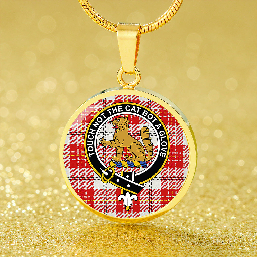 MacPherson Dress Red Modern Tartan Crest Circle Necklace