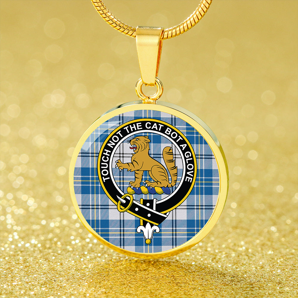 MacPherson Dress Royal Blue #2 Ancient Tartan Crest Circle Necklace