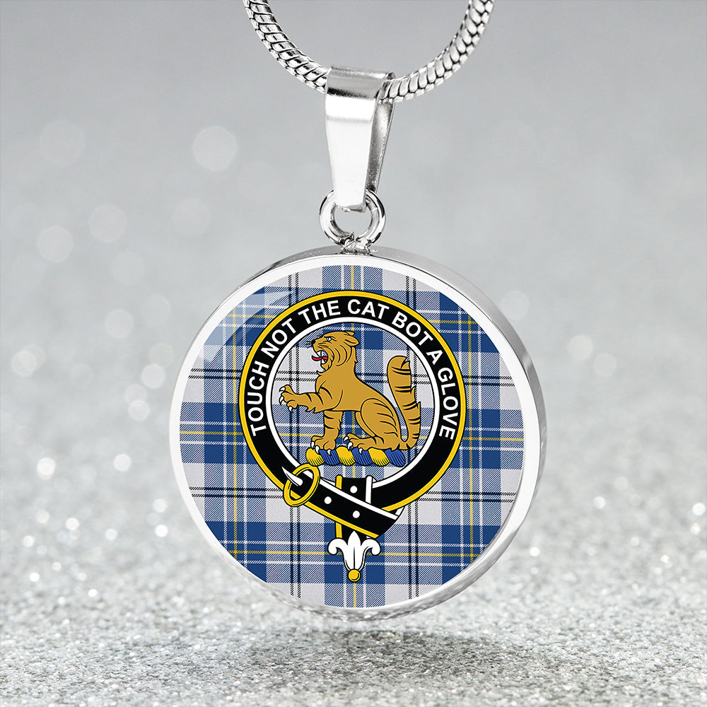 MacPherson Dress Royal Blue #2 Modern Tartan Crest Circle Necklace